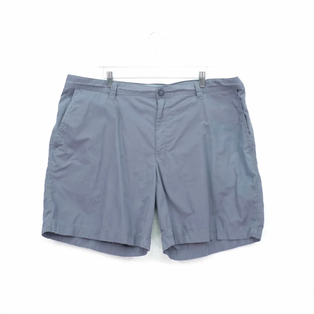 Columbia Shorts Mens -42 / 8- Gray Chino Flat Front High‎ Rise Outdoor Casual Su